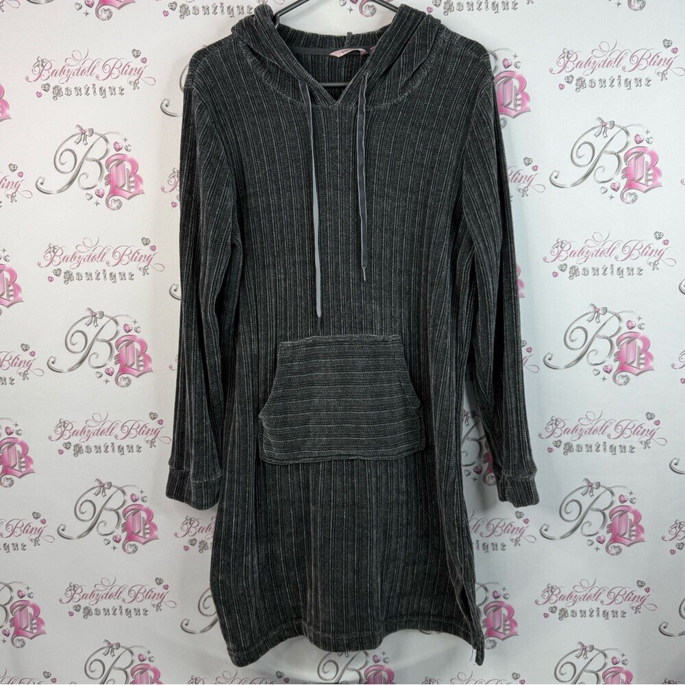 La Vie En Rose sweater pullover long style hoodie soft Charcoal Hooded Sweater